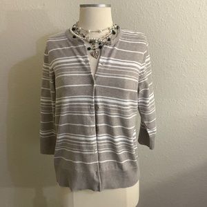 Grey and white stripe cardigan